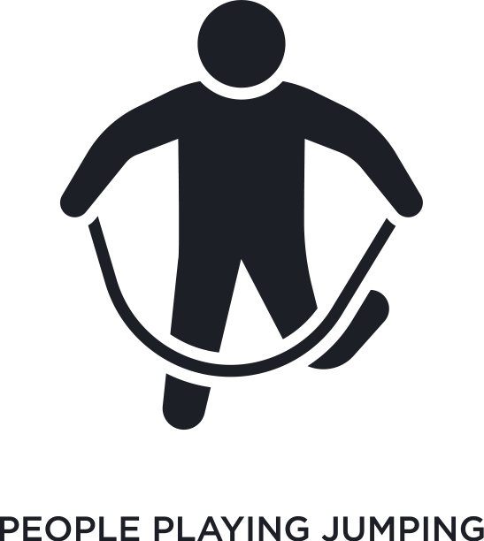 人们玩跳绳孤立图标简单图片下载