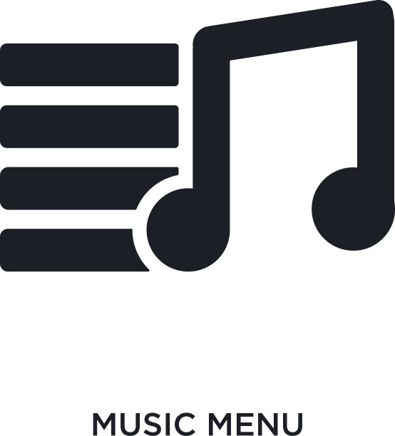 音乐菜单孤立图标简单元素从图片下载