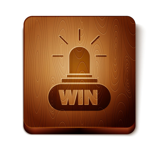 布朗赌场赢图标孤立的白色背景图片下载