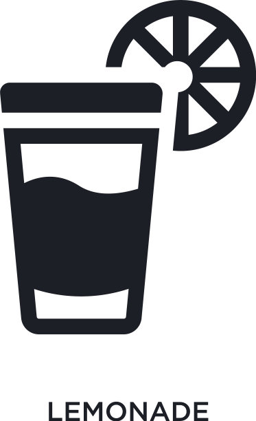 黑色柠檬水孤立图标简单元素图片下载