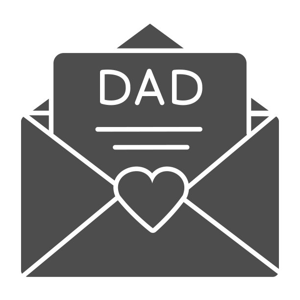 父亲节问候固体图标信给爸爸图片下载
