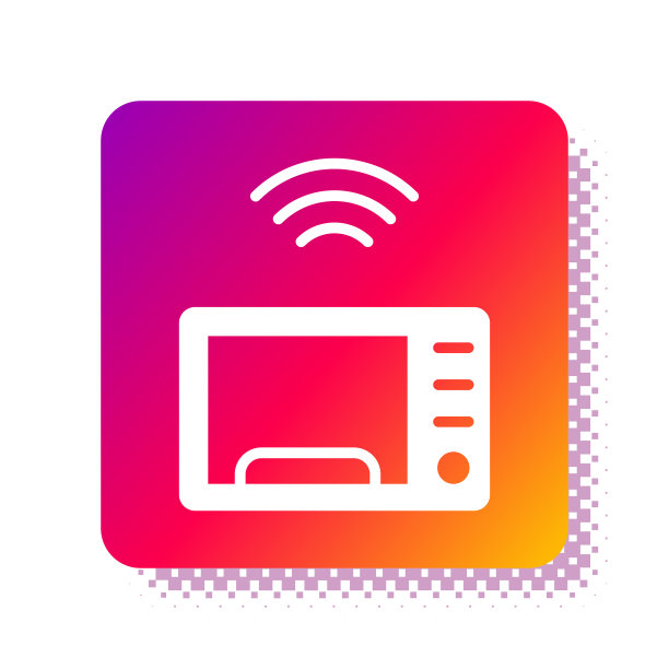 白色智能微波炉系统图标隔离上图片下载