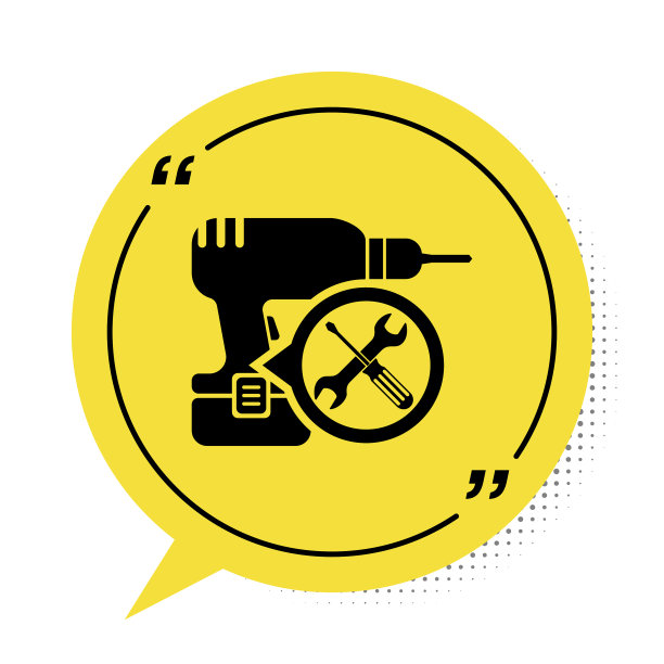 黑色钻床，带螺丝刀和扳手图片下载