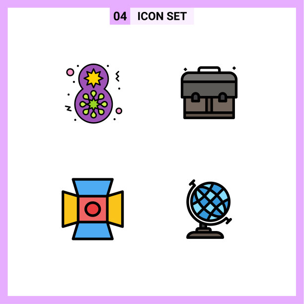 填充线平彩色包装4通用符号图片下载