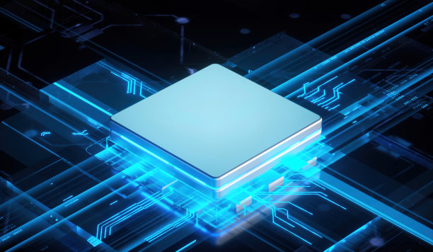 赛博朋克AI的3D渲染。电路板。技术背景。中央计算机处理器CPU和GPU的概念。数字芯片主板。技术科学背景。图片下载