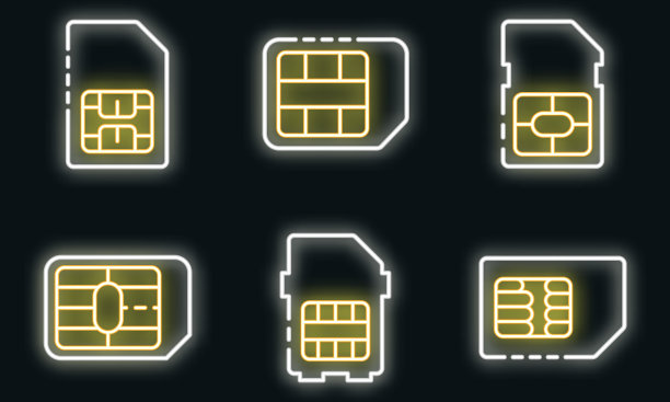 Sim手机卡图标设置霓虹灯图片下载