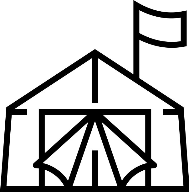 帐篷难民线图标图片下载