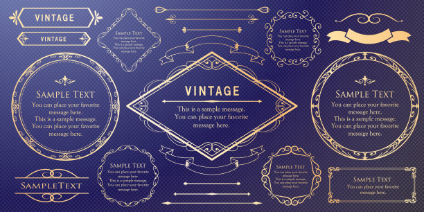 豪华框架设计卡设计古董豪华复古图片下载