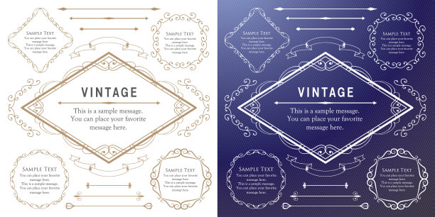 豪华框架设计卡设计古董豪华复古图片下载