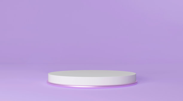 3d渲染礼品盒基座上紫色的背景图片下载