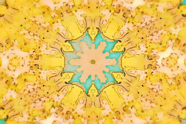 水彩曼荼罗插图图片下载