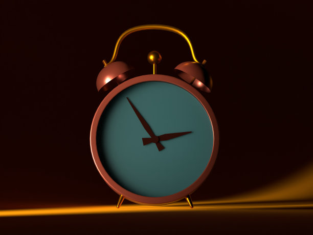 时髦的闹钟在阳光下。3 d渲染。图片下载