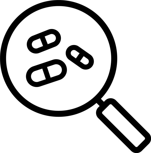 药店药品搜索线性图标图片下载