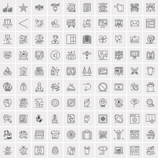 设置100个创意业务线图标图片下载
