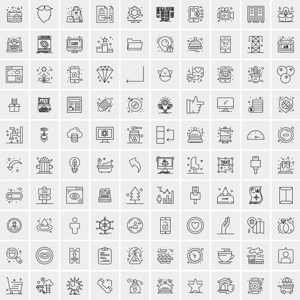设置100个创意业务线图标图片下载