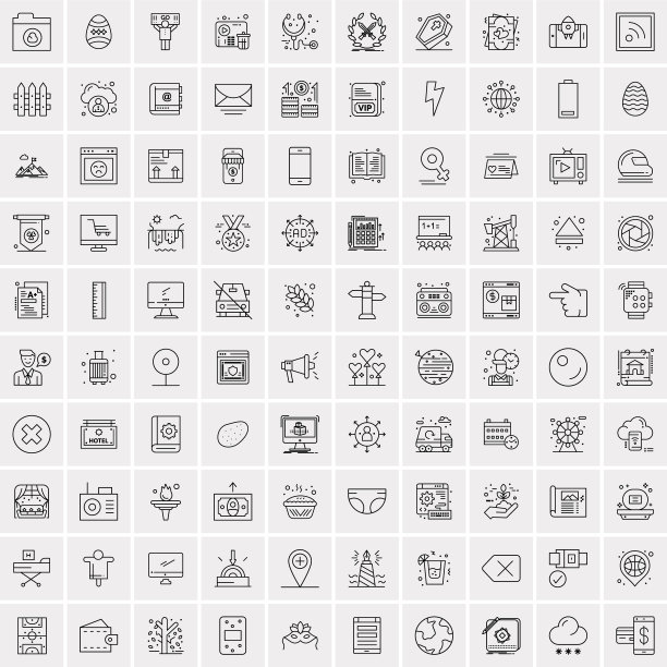 设置100个创意业务线图标图片下载