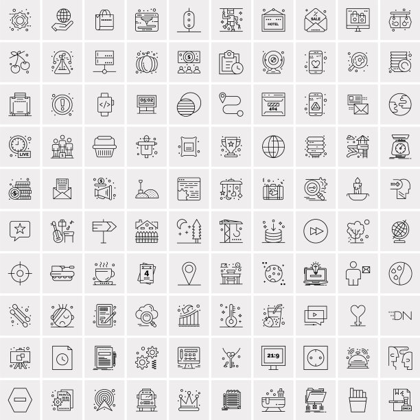设置100个创意业务线图标图片下载