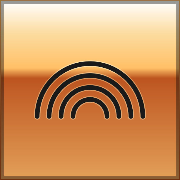 黑色彩虹与云图标孤立的黄金图片下载