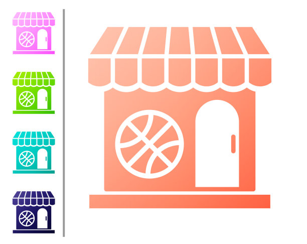 珊瑚体育商店和篮球图标图片下载