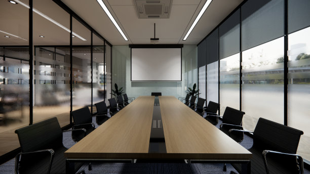 室内空的现代阁楼办公室开放的空间现代办公室镜头。现代开放概念大堂和接待区会议室设计。3 d渲染。图片下载