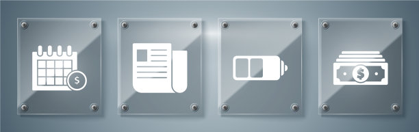 设置堆叠纸钱现金电池充电水平图片下载