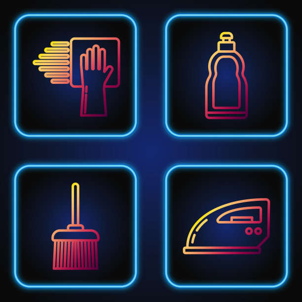 设线电熨斗把手扫把清洁图片下载