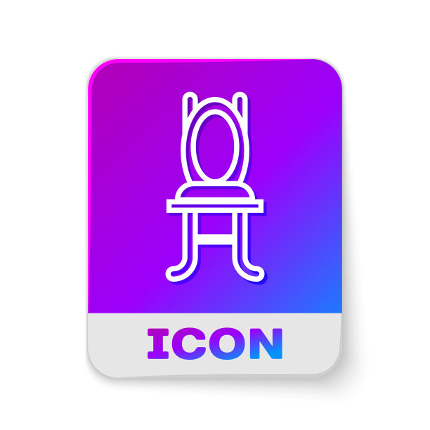 白线椅子图标孤立在白色背景图片下载