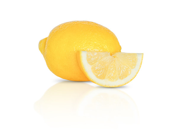 新鲜柠檬分离在白色图片下载