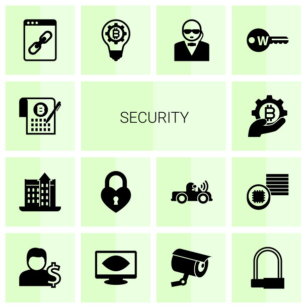 14个安全填充图标设置隔离在白色图片下载