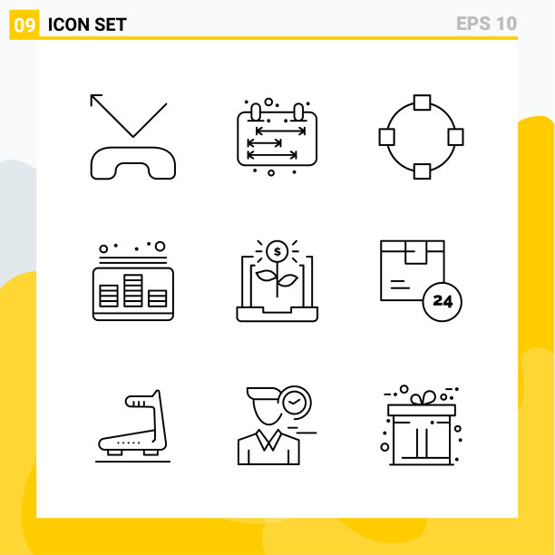 收集9通用线图标集图片下载