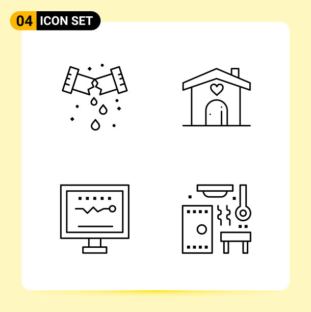 4个现代网站设计和图标的创意图片下载