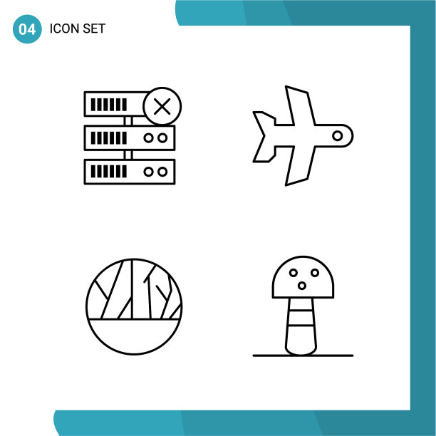 包装4轮廓符号线条风格图标设置图片下载