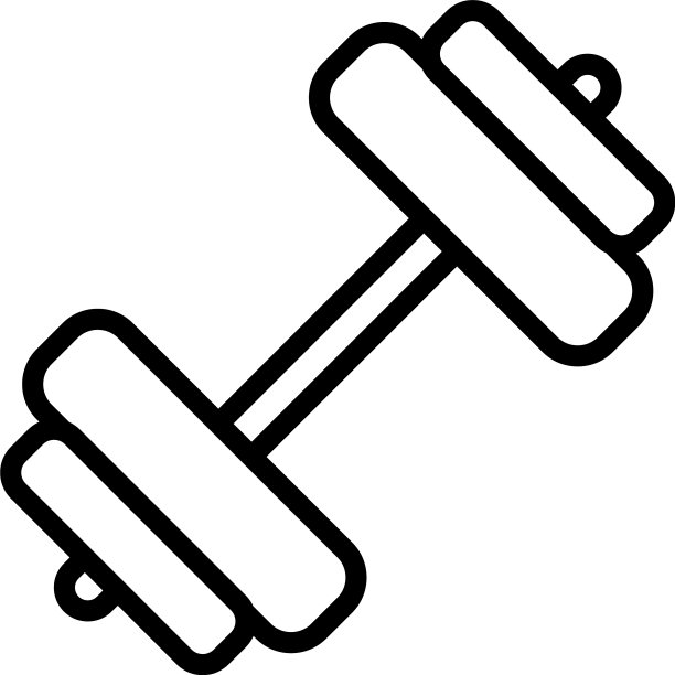 哑铃健身房线条风格的图标图片下载