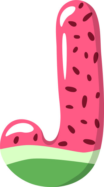 西瓜字母标志的白色背景图片下载