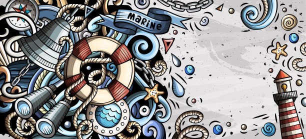 航海手绘涂鸦横幅卡通图片下载