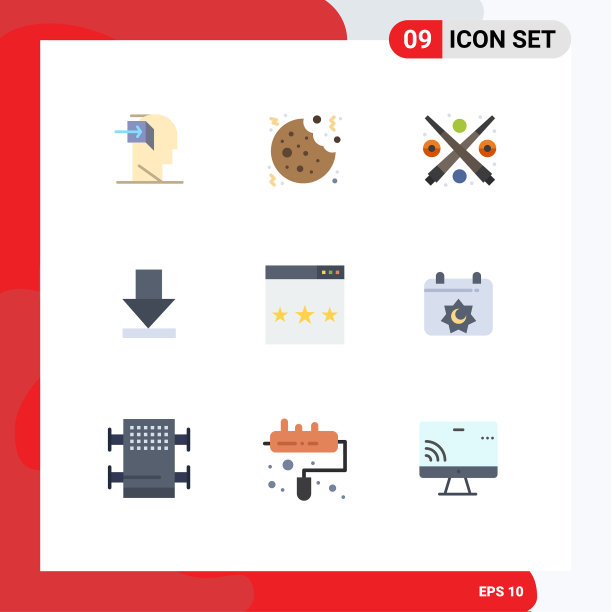 9通用平面颜色设置为网页和移动图片下载