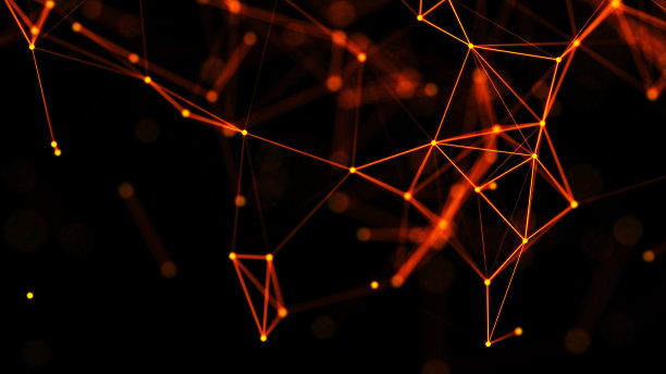 数字网络连接。抽象的点与线的连接。技术背景。丛的效果。3 d渲染。图片下载