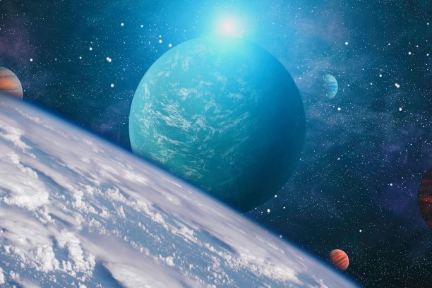 混乱的空间背景。外太空的行星、恒星和星系展示了太空探索的美丽。这张照片的元素由美国宇航局提供。图片下载