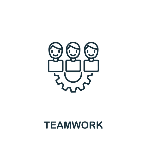 团队合作的图标。简单的线元素团队符号的模板，网页设计和信息图形图片下载