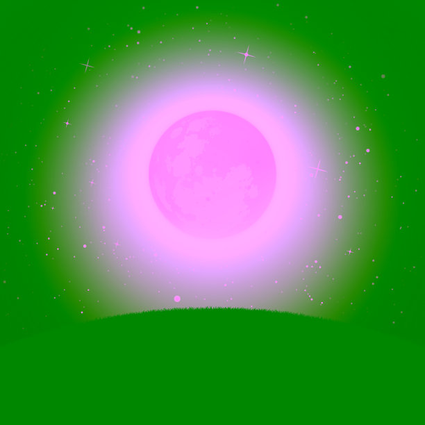 月光下的草地山景图片下载