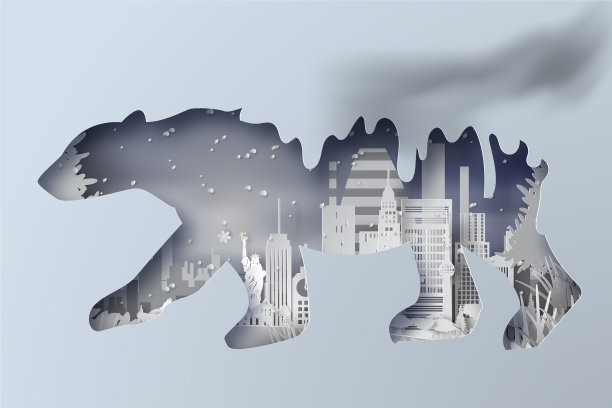 北极熊形状曲线融冰设计论文图片下载