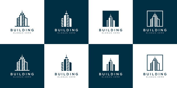 集建筑标志与线条艺术风格的城市图片下载