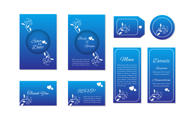 美丽而有创意的婚礼邀请设计图片下载