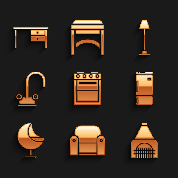 设置烤箱扶手椅室内壁炉图片下载