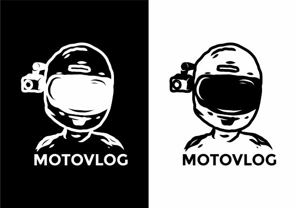 黑白彩色motovlog绘图图片下载