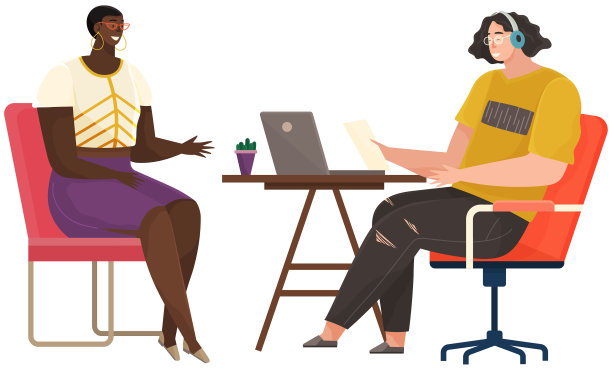 女孩在播客中与记者交流图片下载