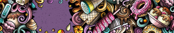甜点手绘涂鸦横幅卡通图片下载