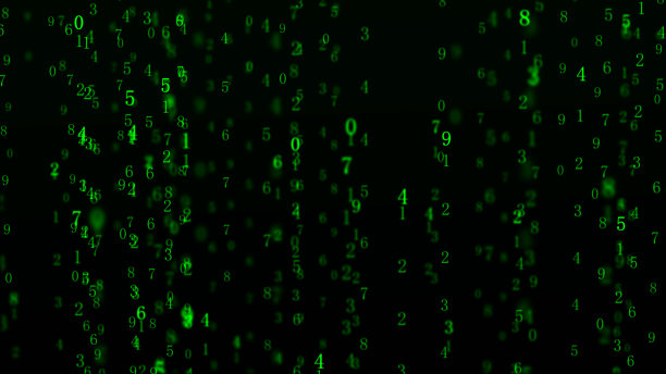 数字的背景。大数据。黑客的概念。抽象矩阵。计算机生成了许多数字。三维渲染图片下载