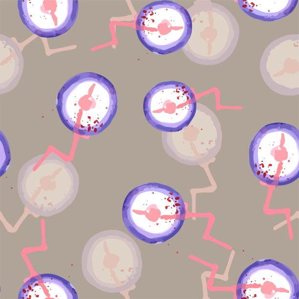 图案与显微镜和微生物的玻璃上浅棕色的背景为您的设计图片下载