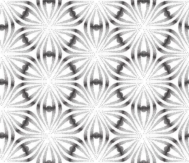 矢量抽象点画无缝图案。平铺几何点垃圾白色和黑色背景图片下载